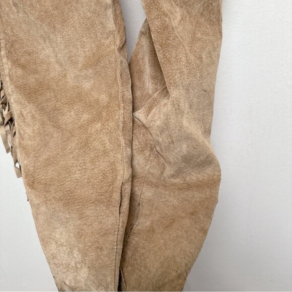 Danier Womens 2 Vintage Fringe Cowboy Western Faux Leather Pant - Picture 16 of 16